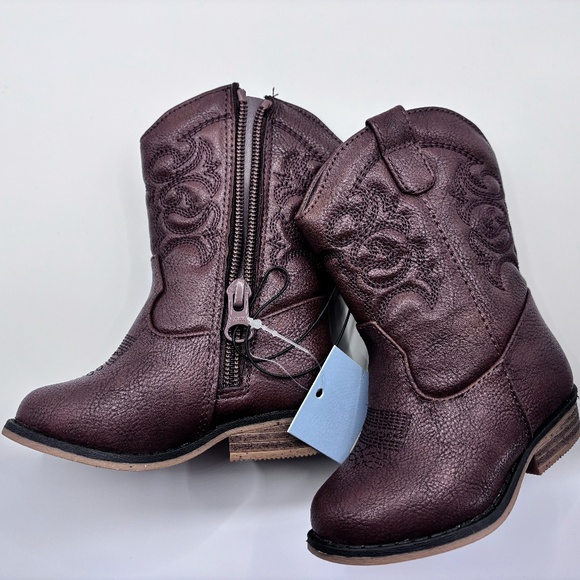 Cat & Jack, Size 5 Cognac Brown Toddler Girl boots - Picture 9 of 13